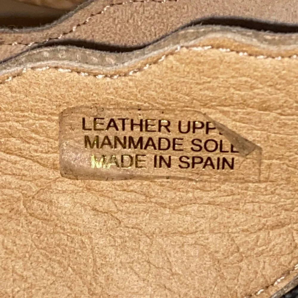 Anthropologie Beige Suede Scalloped Slingback Flats Womens Size 37 neutral